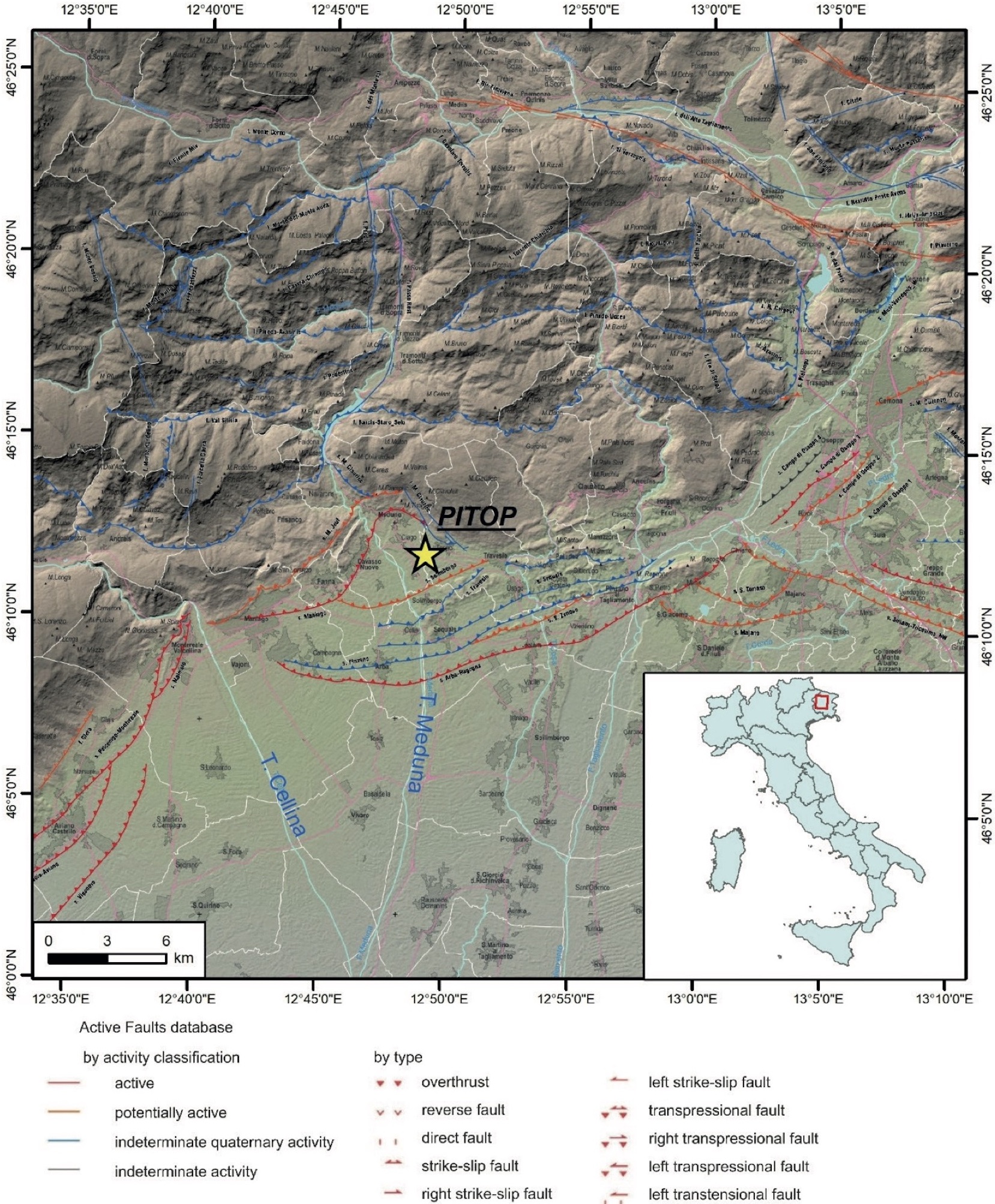 Structural map of the PITOP area